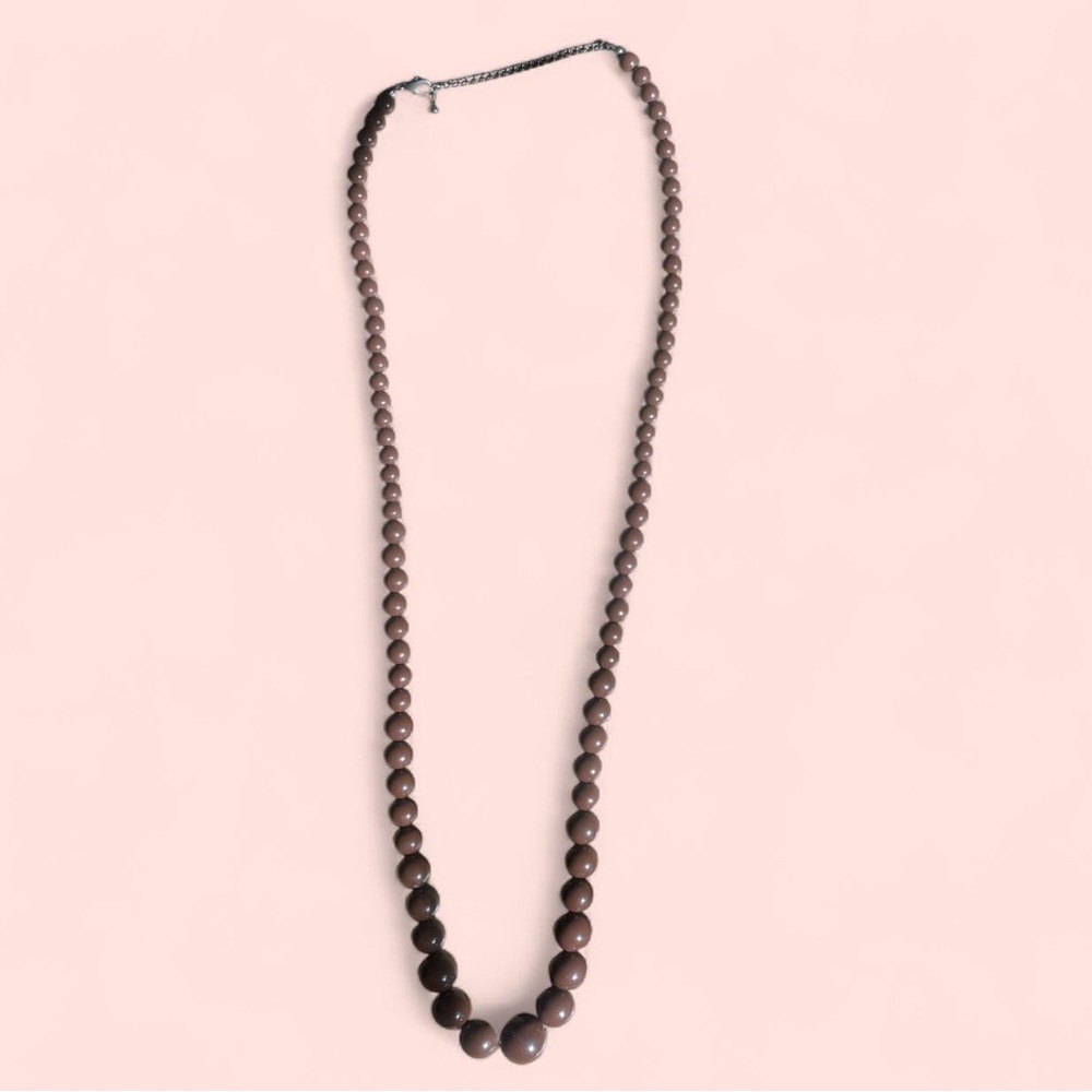 Elegant Brown Beaded Necklace